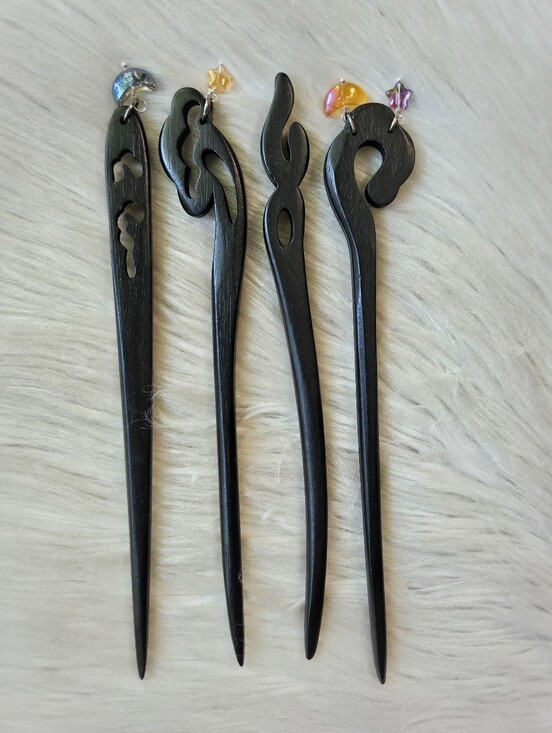 Handcrafted Accessories - Handcrafted Wood Hair Pins (2)